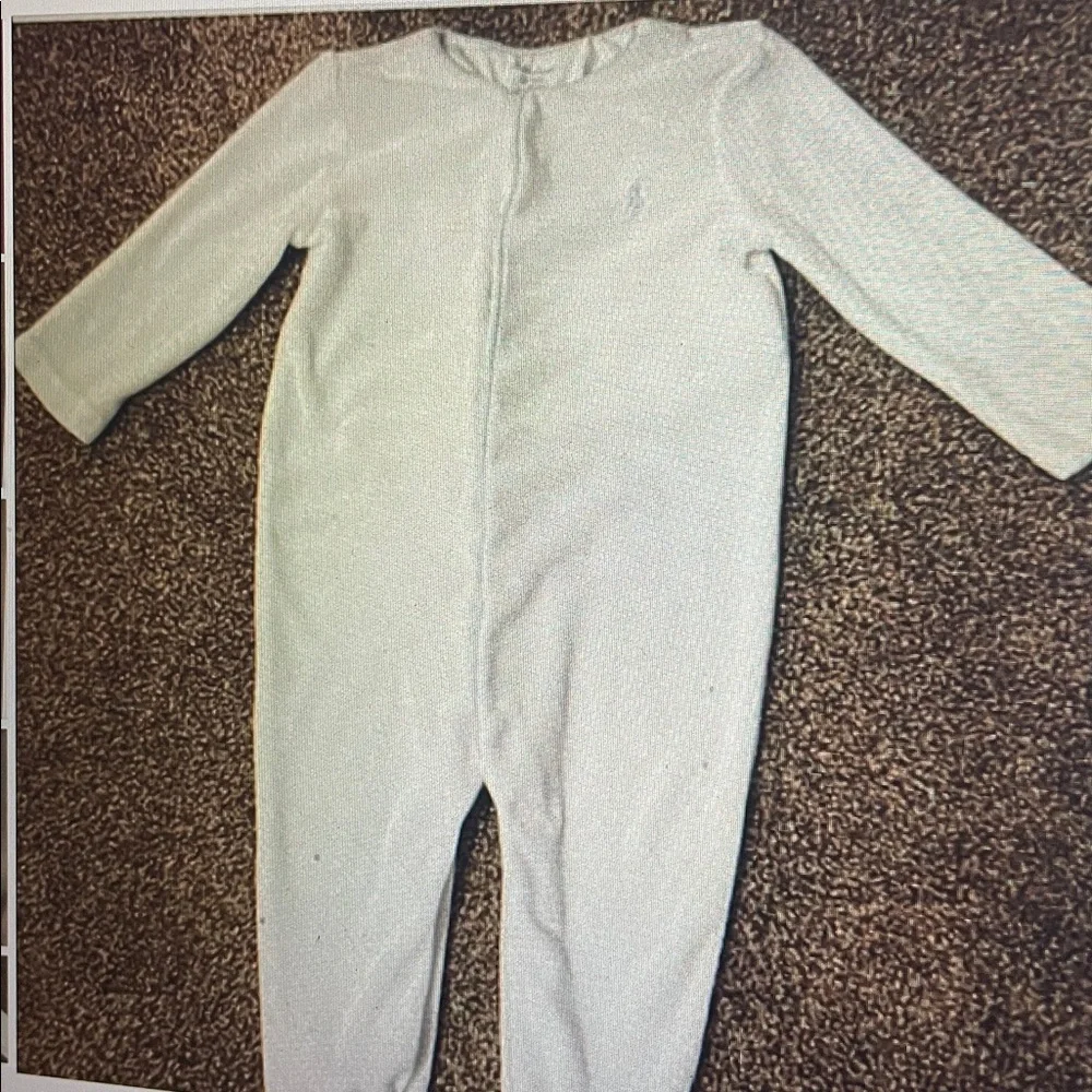 Ralph Lauren baby long sleeve footed body suit 6M